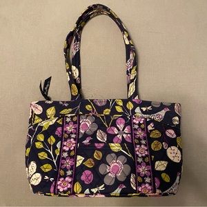 EUC Vera Bradley Bible Tote / Medium Shoulder Bag w/ "Floral Nightingale" fabric